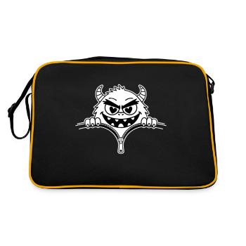 Naughty Monster With Zipper Smile - Retro Bag - black/gold - Back