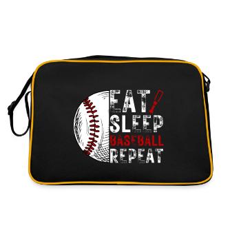 Lustiger Baseball Spruch Baseballteam - Retro Tasche - Schwarz/Gold - Hinten