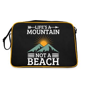 Motivational slogan mountaineering nature - Retro Bag - black/gold - Back