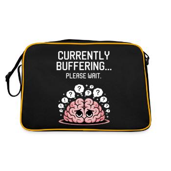 Funny Brain Thinking Saying - Retro Bag - black/gold - Back
