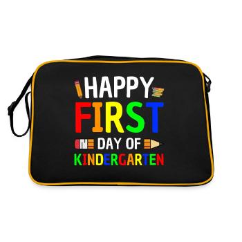 First day of kindergarten saying - Retro Bag - black/gold - Back