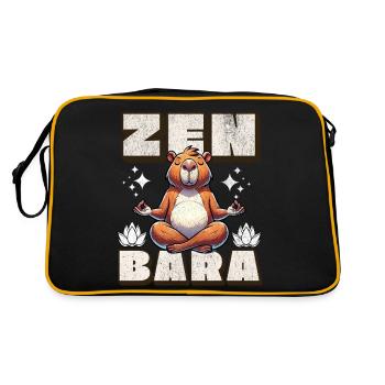Zen Bara Capybara Yoga Meditieren - Retro Tasche - Schwarz/Gold - Hinten