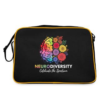 La neurodiversité célèbre le design floral du spectre - Sac Retro - noir/or - Dos