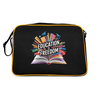 L’éducation est la liberté, la représentation créative - Sac Retro - noir/or - Dos