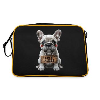 Mignon bouledogue français baisers gratuits - Sac Retro - noir/or - Dos
