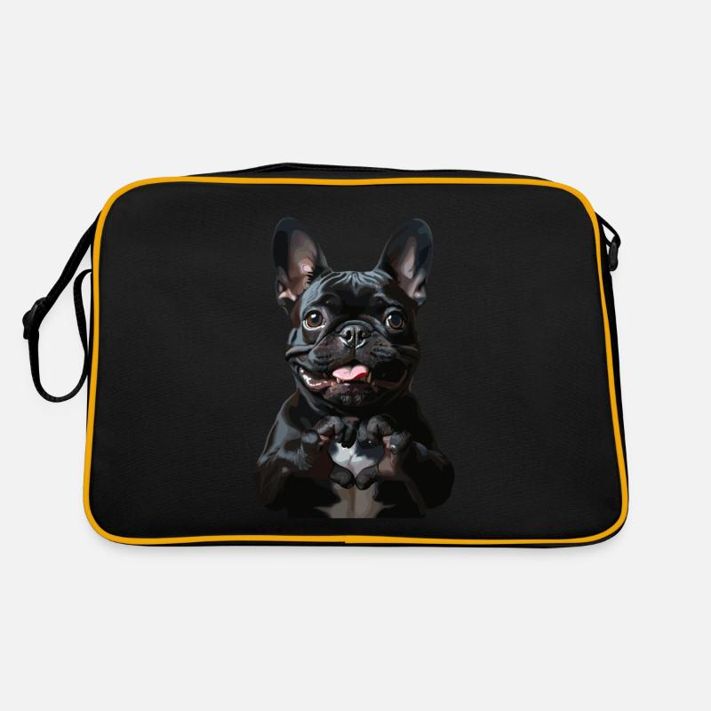 Look mignon de bouledogue français - Sac Retro - noir/or