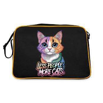 Moins de personnes Plus de chats Motif de chat coloré - Sac Retro - noir/or - Dos
