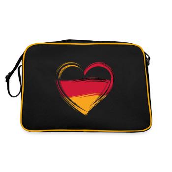Coeur aux couleurs de l’Allemagne – Symbole patriotique - Sac Retro - noir/or - Dos