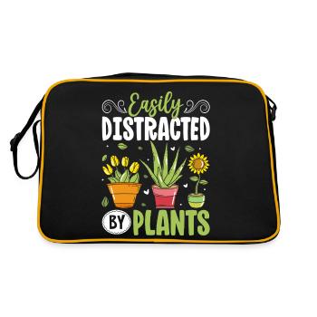 Facilement distrait par les plantes - Sac Retro - noir/or - Dos