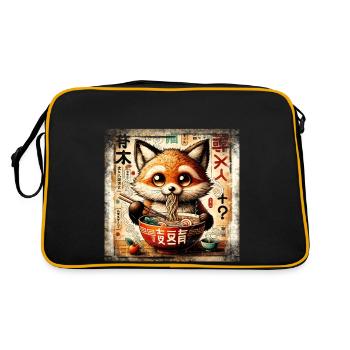 Ramen Fox Grunge Style d’affiche - Sac Retro - noir/or - Dos