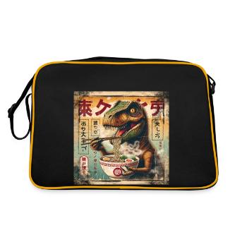 Ramen T Rex Grunge Style Affiche - Sac Retro - noir/or - Dos