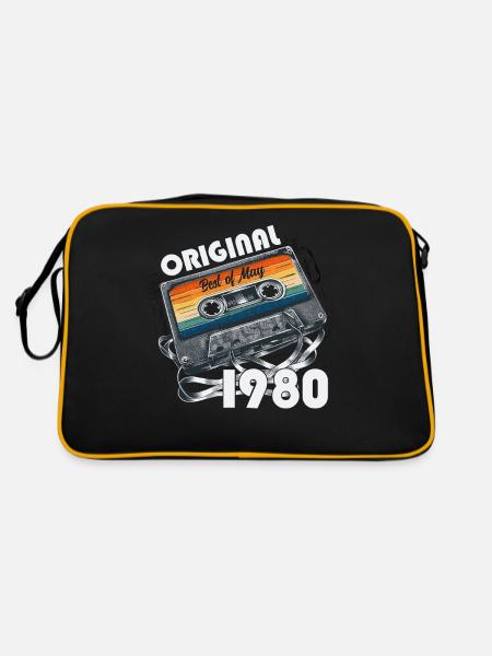 45. Geburtstag Original Kassette Mai Jahrgang 80 - Retro Tasche - Schwarz/Gold