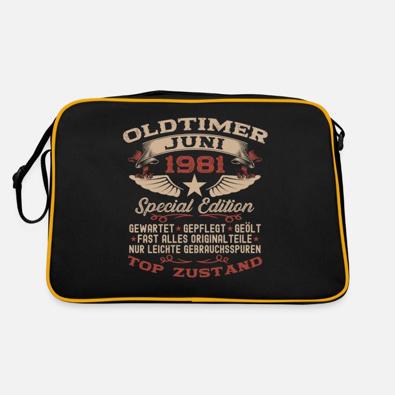 44. Geburtstag Oldtimer Juni Jahrgang 1981 Retro Tasche