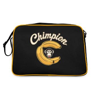 Chimpion Banana Monkey Humorous Art - Retro Bag - black/gold - Back