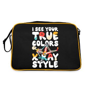 Je vois vos vraies couleurs squelette de style radiographie - Sac Retro - noir/or - Dos