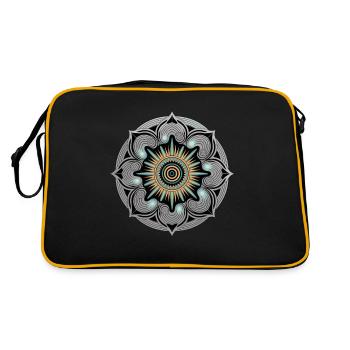 Mandala Sun with Spirals Artwork - Retro Bag - black/gold - Back