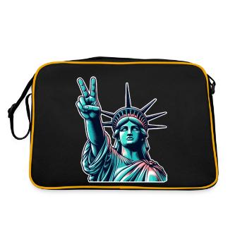 Statue de la Liberté Paix - Sac Retro - noir/or - Dos