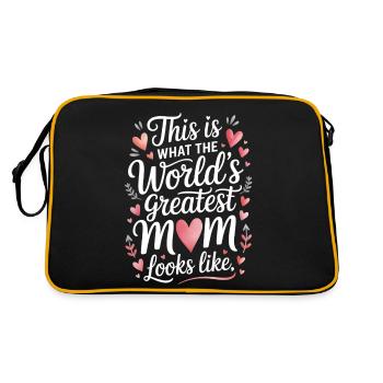Maman disant amour maman drôle maman - Sac Retro - noir/or - Dos