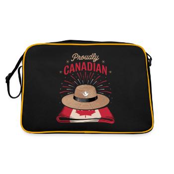 Stolz Kanadisch Feierliches Ahornblatt Motiv - Retro Tasche - Schwarz/Gold - Hinten