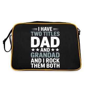Papa et grand-père fiers disent grand-père - Sac Retro - noir/or - Dos