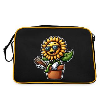 Sunflower Book Reading - Retro Bag - black/gold - Back