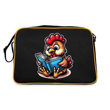 Poulet Lecture Livres Livre Poulets - Sac Retro - noir/or - Dos