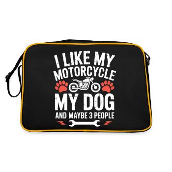 Moto Amour Chien Disant Chien Humour - Sac Retro - noir/or - Dos