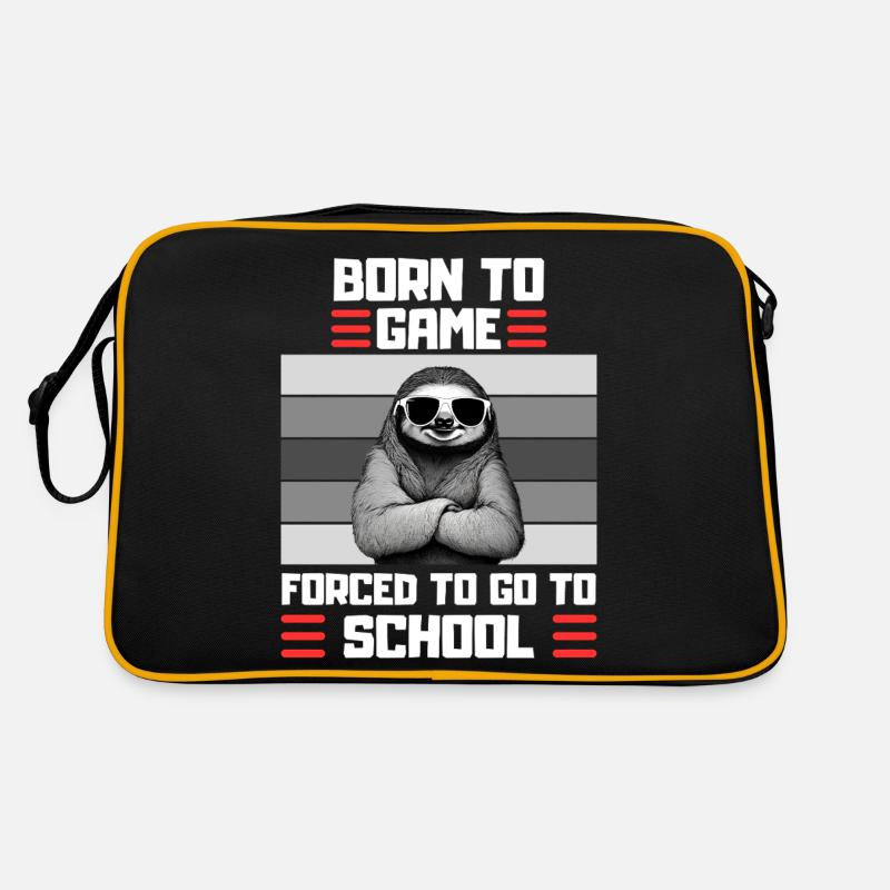 Gaming Sloth School Saying Gambler Retro Bag