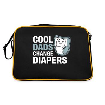 Coole Väter Wechseln Windeln Lustig Papa Humor - Retro Tasche - Schwarz/Gold - Hinten