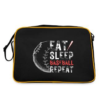 Baseball Fan Spruch Baseballteam - Retro Tasche - Schwarz/Gold - Hinten