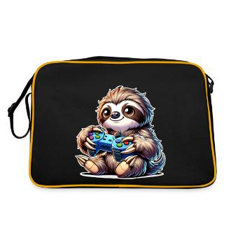 Sloth Gamer Gaming Nerd - Retro Bag - black/gold - Back