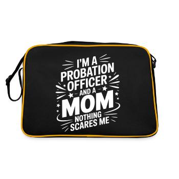 Bewährungshelferin Mama Spruch Mutter - Retro Tasche - Schwarz/Gold - Hinten