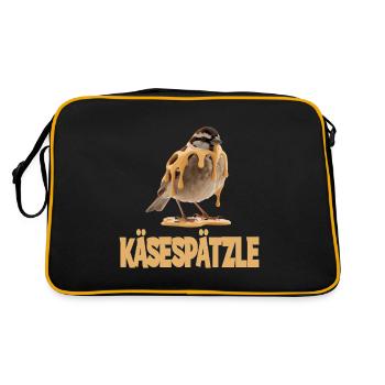 Käsespätzle Vogel Illustratif Humoristique - Sac Retro - noir/or - Dos