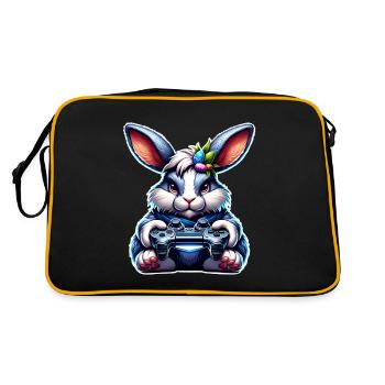 Bunny Rabbit Gamer Gaming Nerd - Retro Bag - black/gold - Back