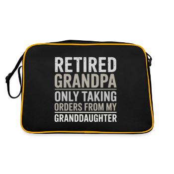 Opa im Ruhestand Humor Enkelin Großvater - Retro Tasche - Schwarz/Gold - Hinten