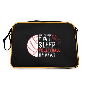 Volleyball Saying Volleyball Player - Retro Bag - black/gold - Back