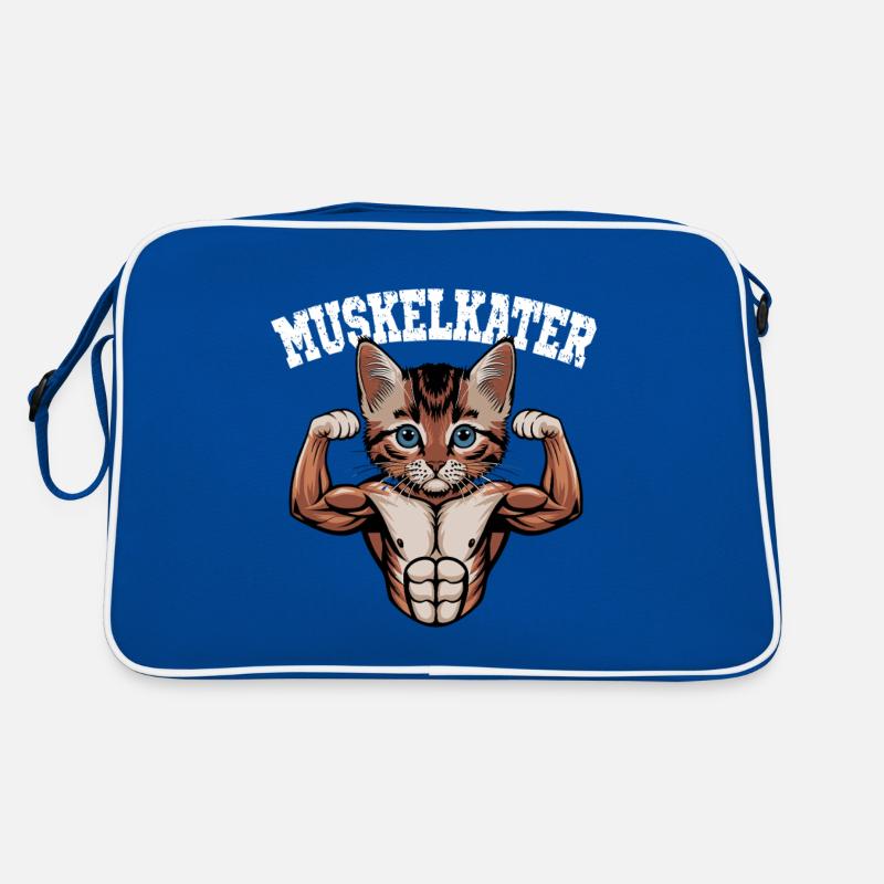 Douleur musculaire Drôle Chat Bodybuilder Sac Retro