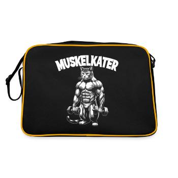 Douleur musculaire drôle illustration de fitness avec - Sac Retro - noir/or - Dos
