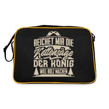 Holzfäller - Retro Tasche - Schwarz/Gold - Hinten