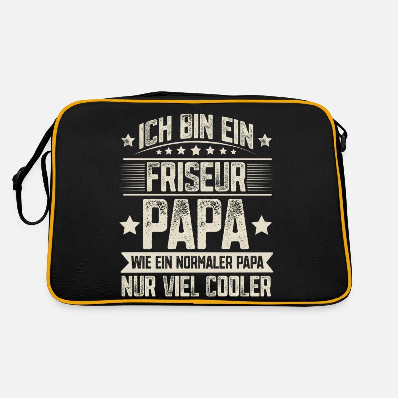 Friseur Vater Papa Vatertag - Retro Tasche - Schwarz/Gold