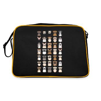 Versatile Bulldog Portraits for Lovers - Retro Bag - black/gold - Back