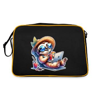 Sloth Laptop Cocktail Work - Retro Bag - black/gold - Back