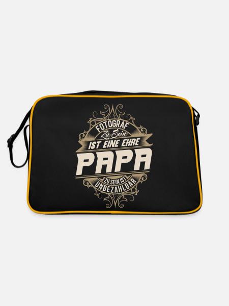 Fotograf Papa - Retro Tasche - Schwarz/Gold
