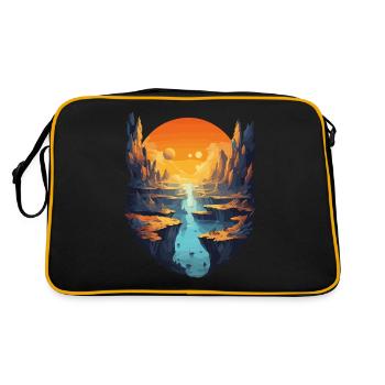 Paysage fantastique avec coucher de soleil et - Sac Retro - noir/or - Dos