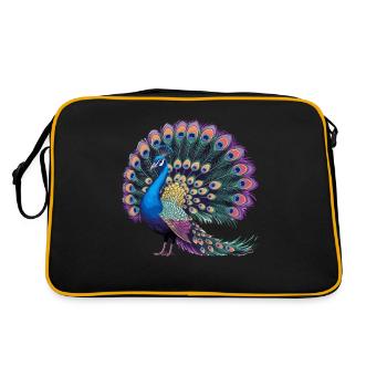 Paon exotique aux couleurs magnifiques - Sac Retro - noir/or - Dos