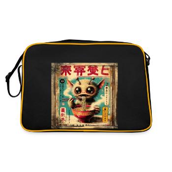 Alien Ramen Grunge Poster Style - Sac Retro - noir/or - Dos