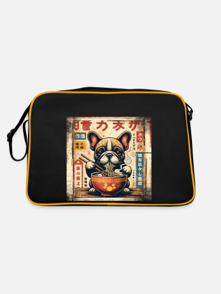 Ramen bouledogue français - Sac Retro - noir/or - Dos