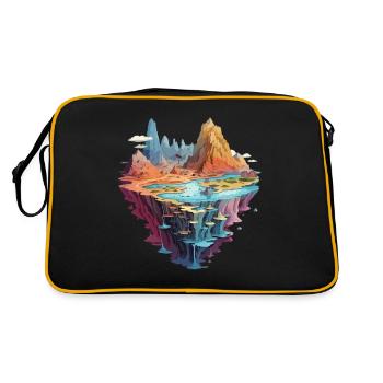 Mystical fantasy world island adventure landscape - Retro Bag - black/gold - Back