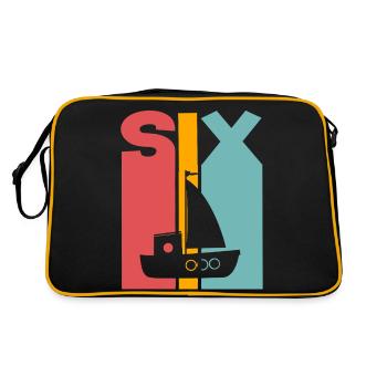 6th Birthday Sailing Ship - Retro Bag - black/gold - Back