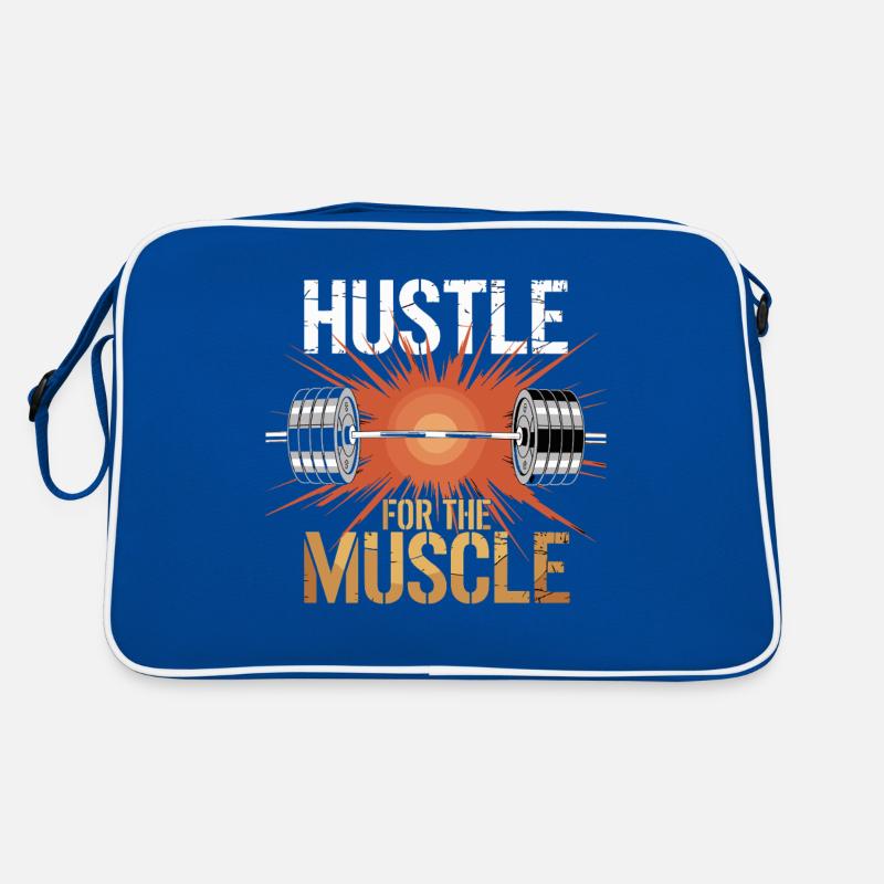 Hustle for Muscles Strength Training Motivation Retro Bag